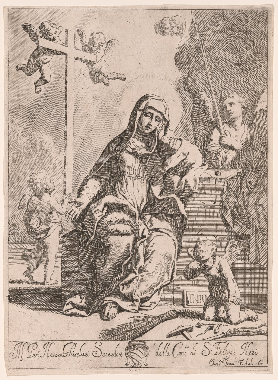 Madonna der Schmerzen mit Symbolen der Passion von Elisabetta Sirani