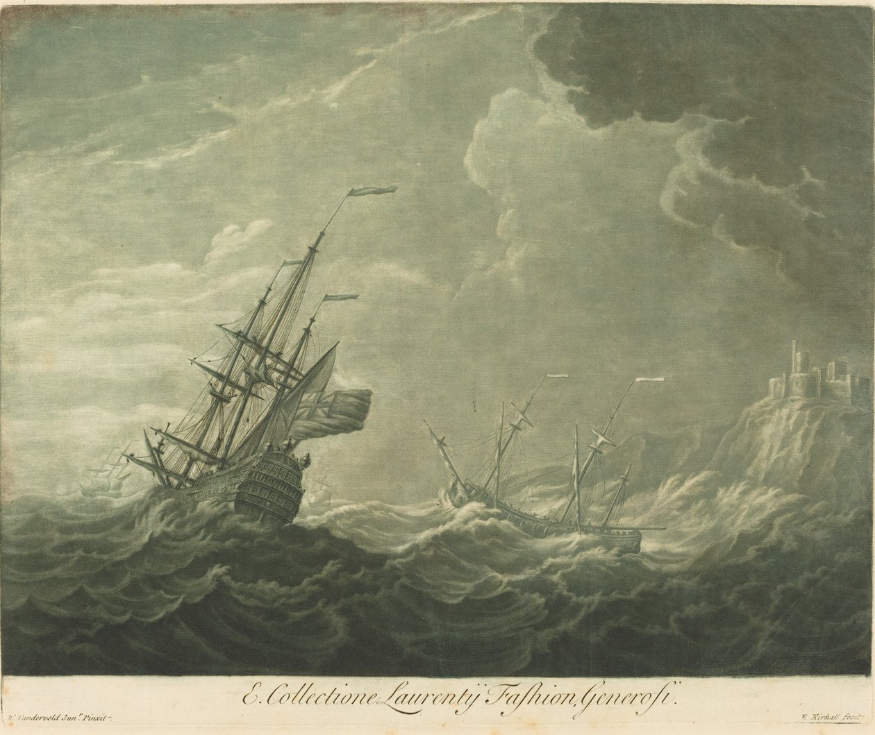 Schifffahrtsszene aus der Sammlung von Lawrence Fashion, 1720er Jahre von Elisha Kirkall