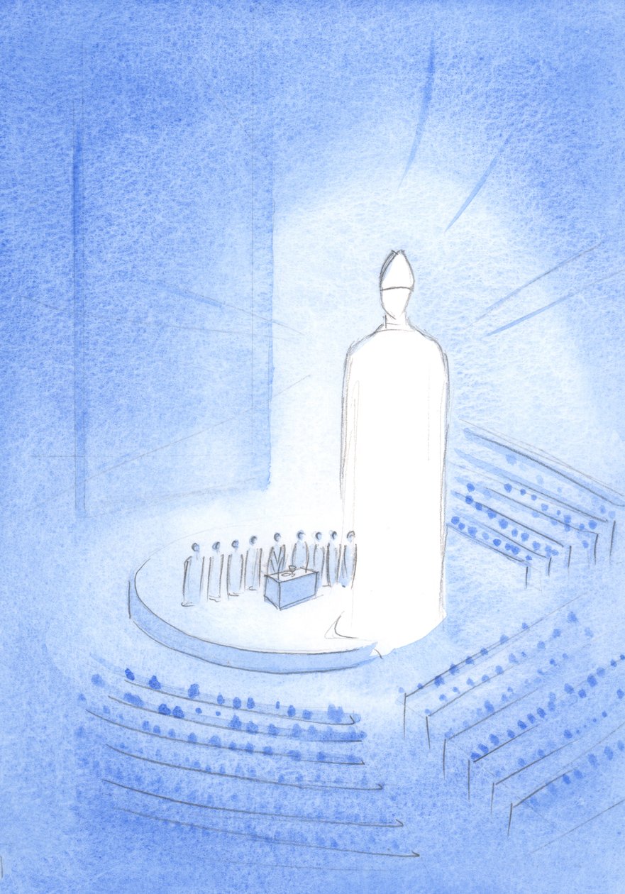 Im Zentrum der Basilika des Heiligtums von Knock sah ich Jesus während der Heiligen Messe; Er strahlte vor Licht, eine Mitra auf dem Kopf von Elizabeth Wang