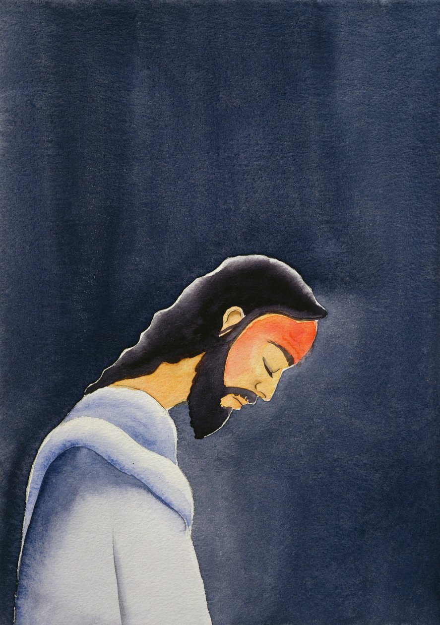 In seiner Agonie betet Jesus in Gethsemane zu seinem Vater von Elizabeth Wang