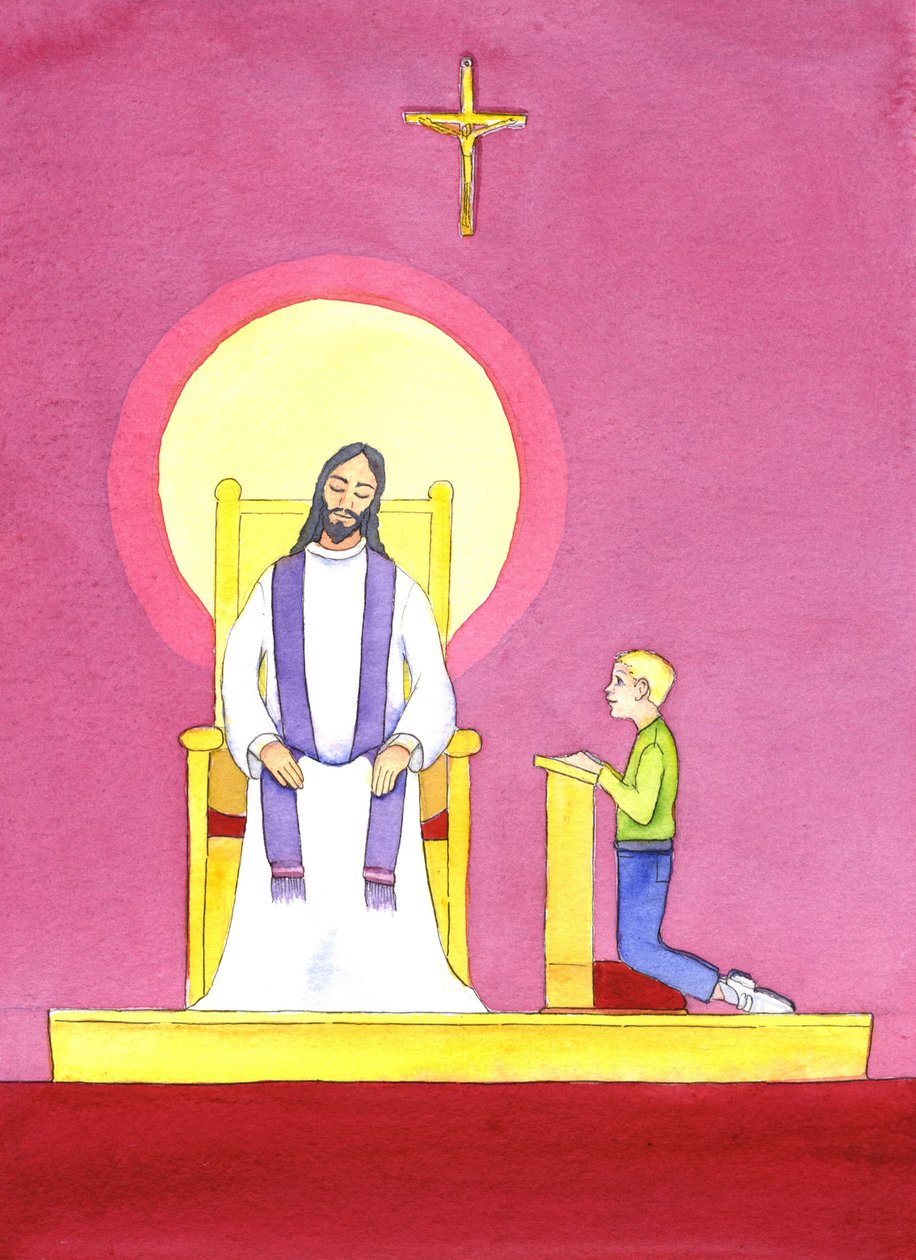 Im Sakrament der Beichte dient der Priester in der Person Christi und bringt dem Büßer sein Mitgefühl und seine Barmherzigkeit von Elizabeth Wang