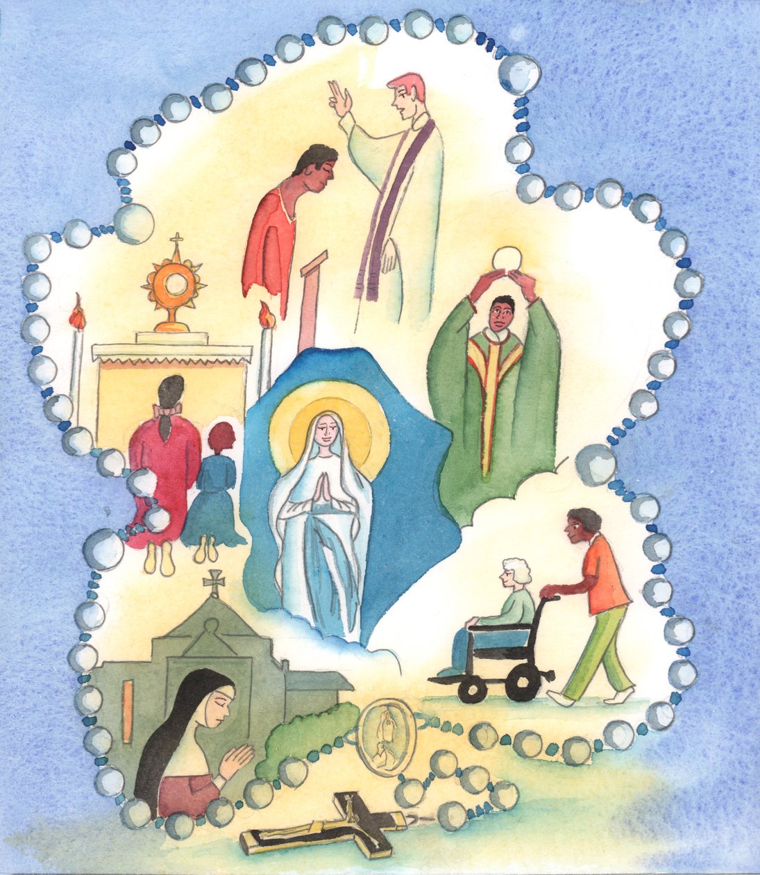 Lourdes ist nicht nur ein Beispiel für die Pflege der Kranken von Elizabeth Wang