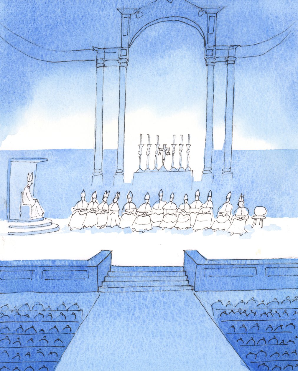 Der Herr sagte mir, dass die Bischöfe, die sich zu einer besonderen Jubiläumsfeier versammelt hatten, ein beeindruckendes Bild der bischöflichen Macht darstellten, 2005 von Elizabeth Wang