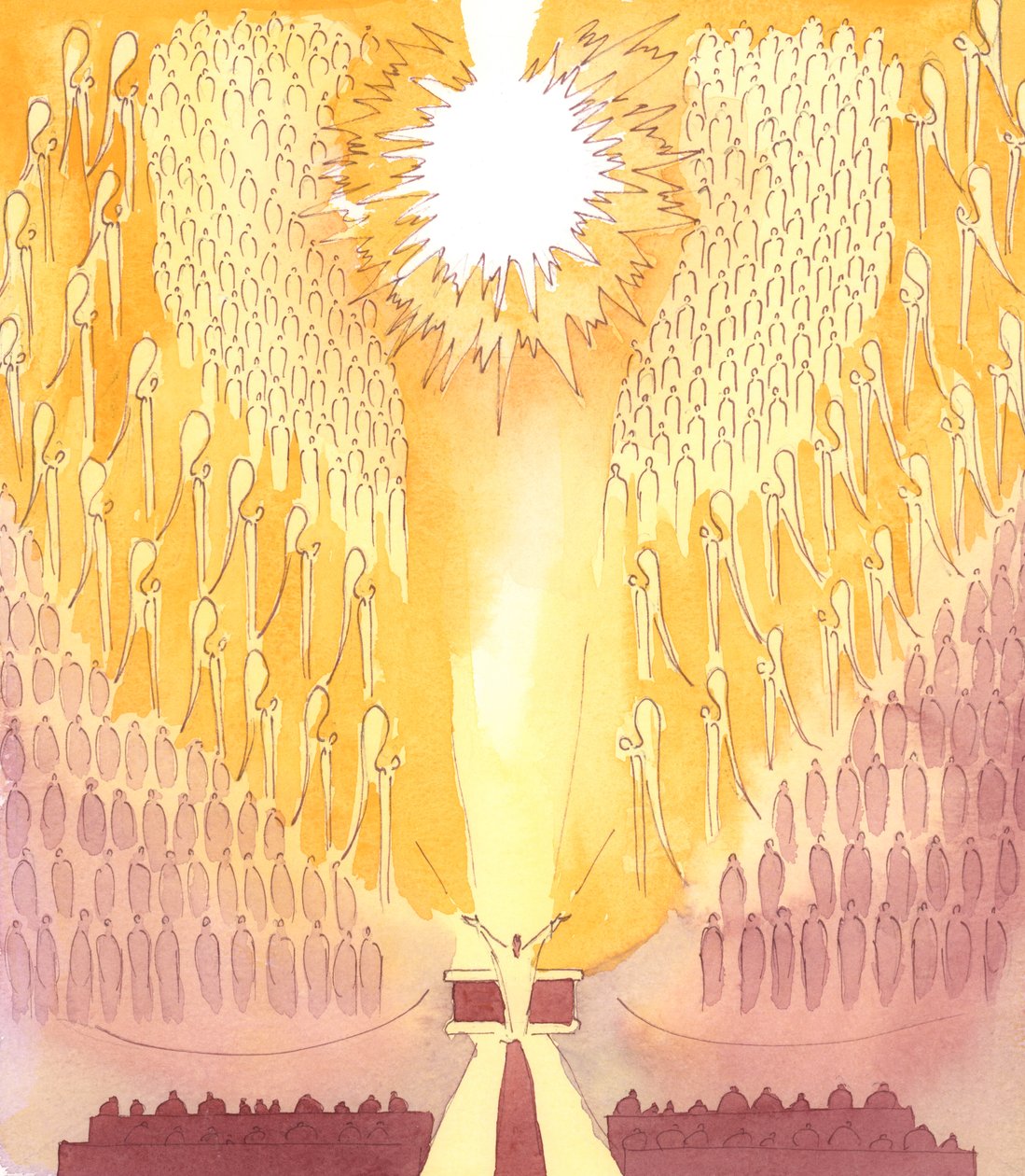 Der Herr möchte, dass wir alle wissen, dass wir, wenn wir durch und mit Christus im Heiligen Opfer der Messe beten, zum Vater beten, im Geist, inmitten der Heiligen, der Engel und der heiligen Seelen von Elizabeth Wang