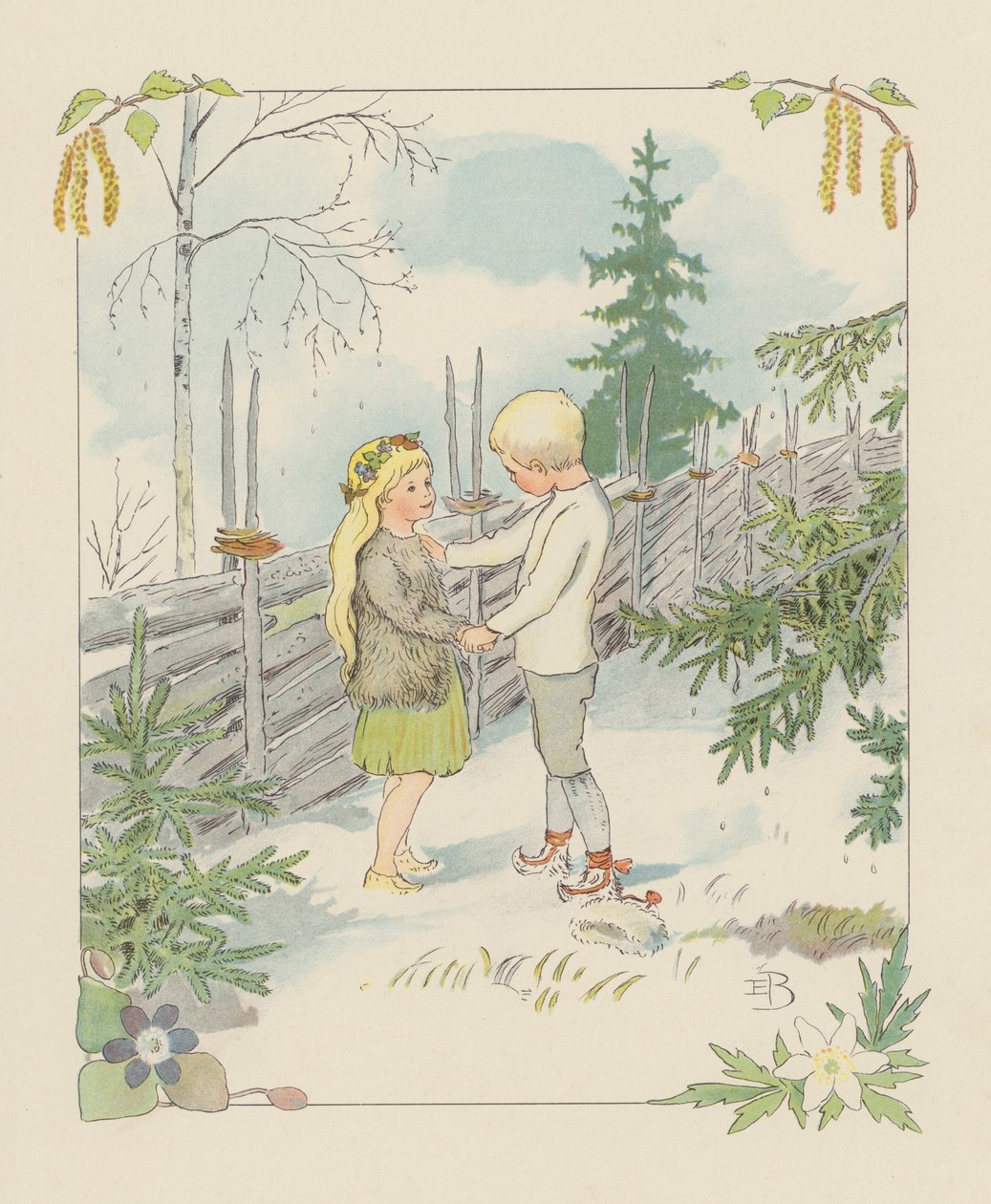 Illustration für Blondchen in Blüten von Elsa Beskow