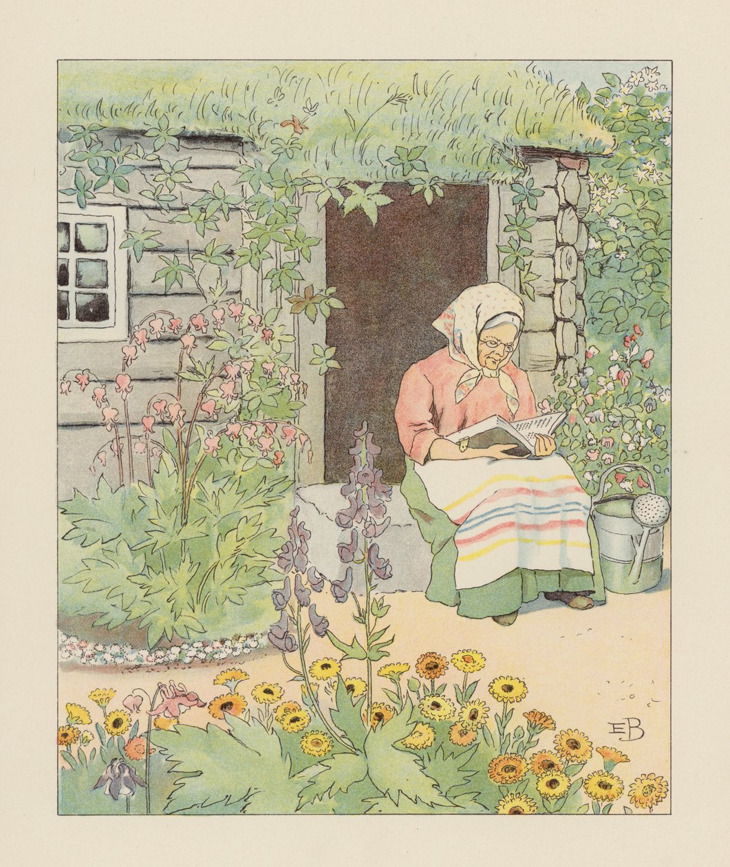 Illustration für Blondchen in Blüten von Elsa Beskow