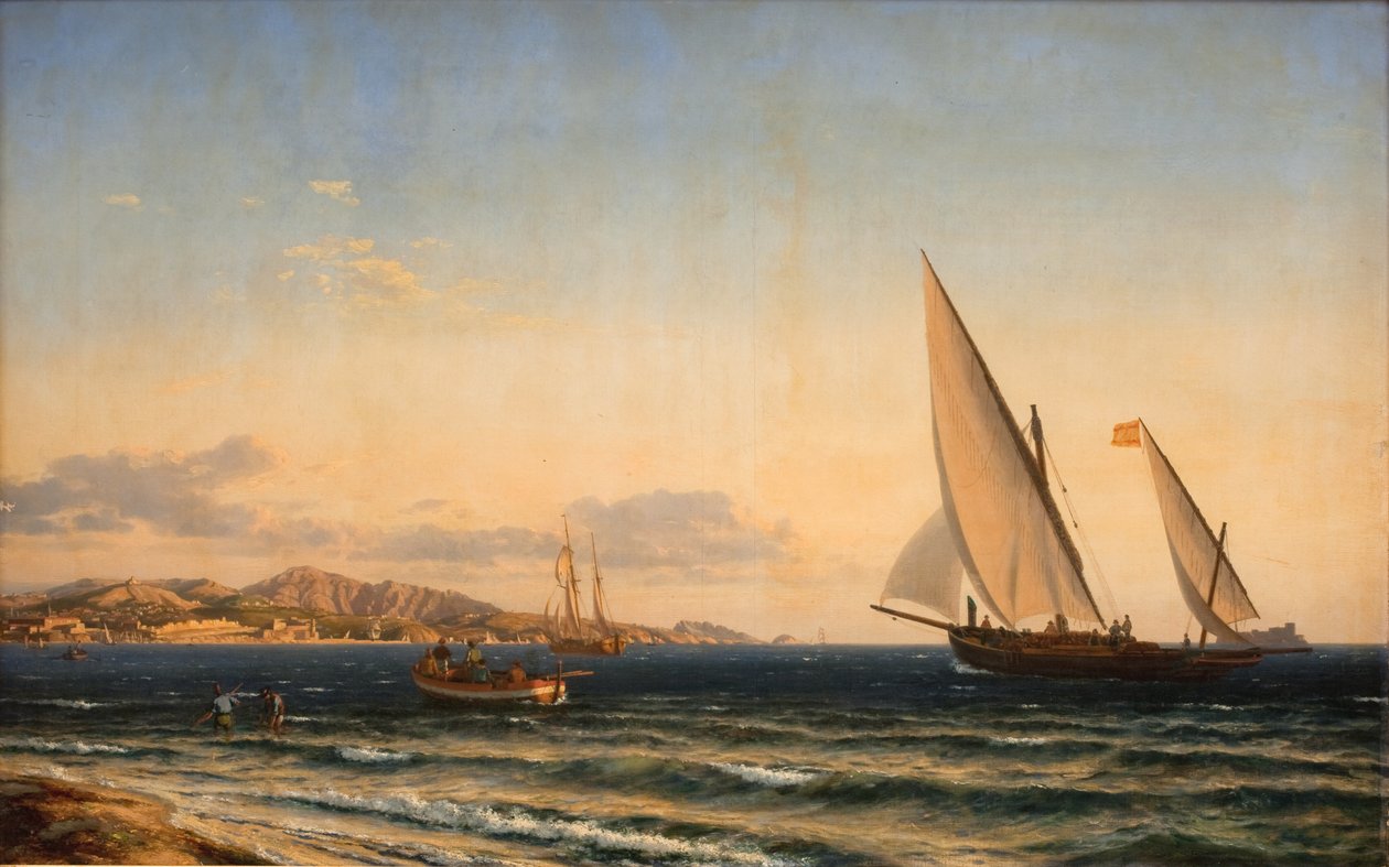 Abend am Mittelmeer. Im Hintergrund Marseille und die Insel If von Emanuel Larsen