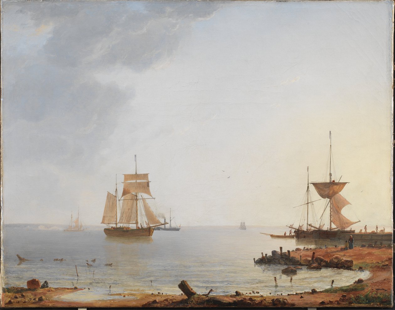 Schiffe vor der Küste von Seeland. Morgen von Emanuel Larsen