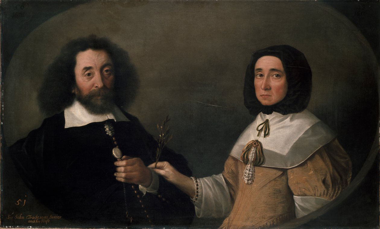John Tradescant der Jüngere und Hester, seine zweite Frau, 17. Jahrhundert von Emanuel de Critz