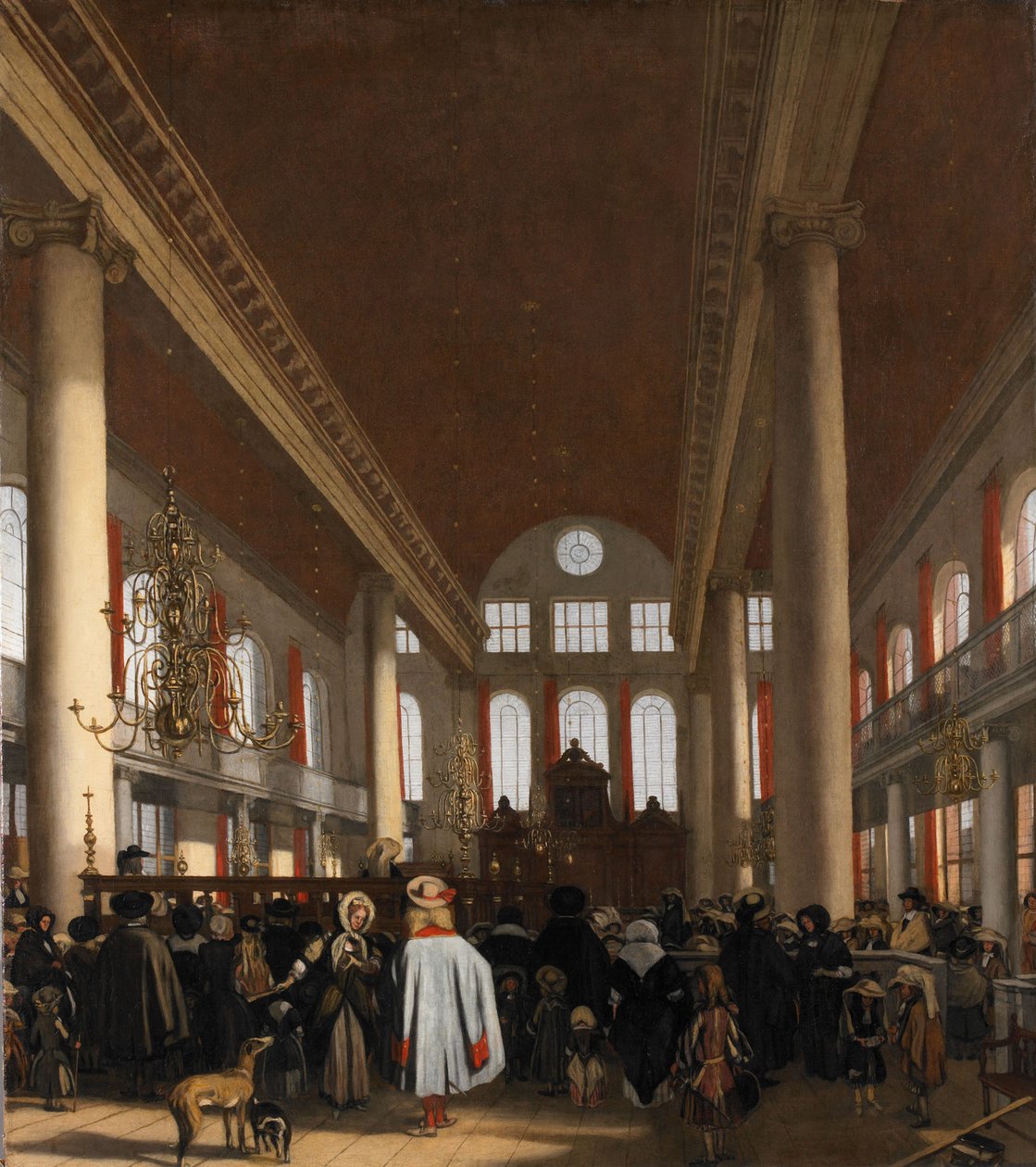 Innenansicht der Portugiesischen Synagoge in Amsterdam von Emanuel de Witte