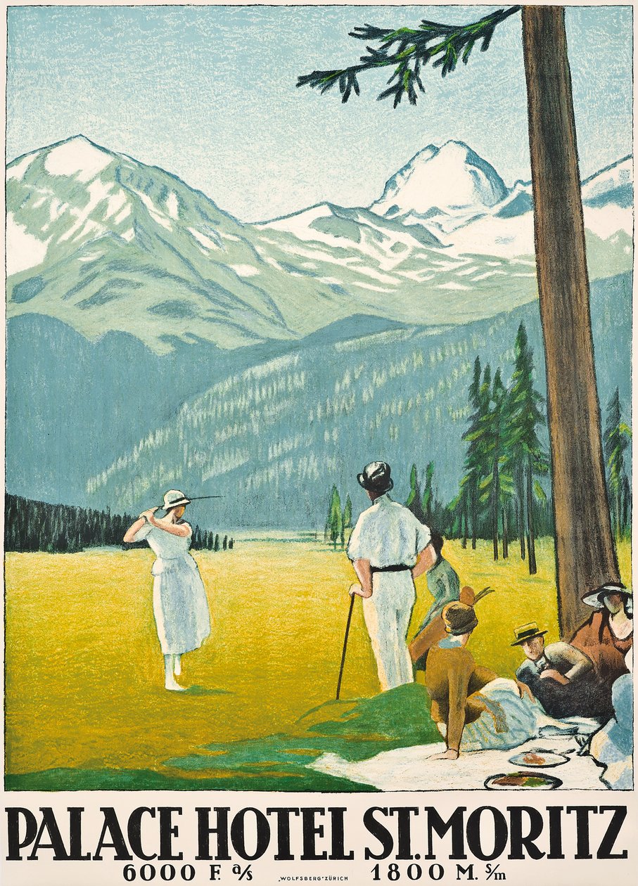 Plakatwerbung für das Palace Hotel in St. Moritz von Emil Cardinaux