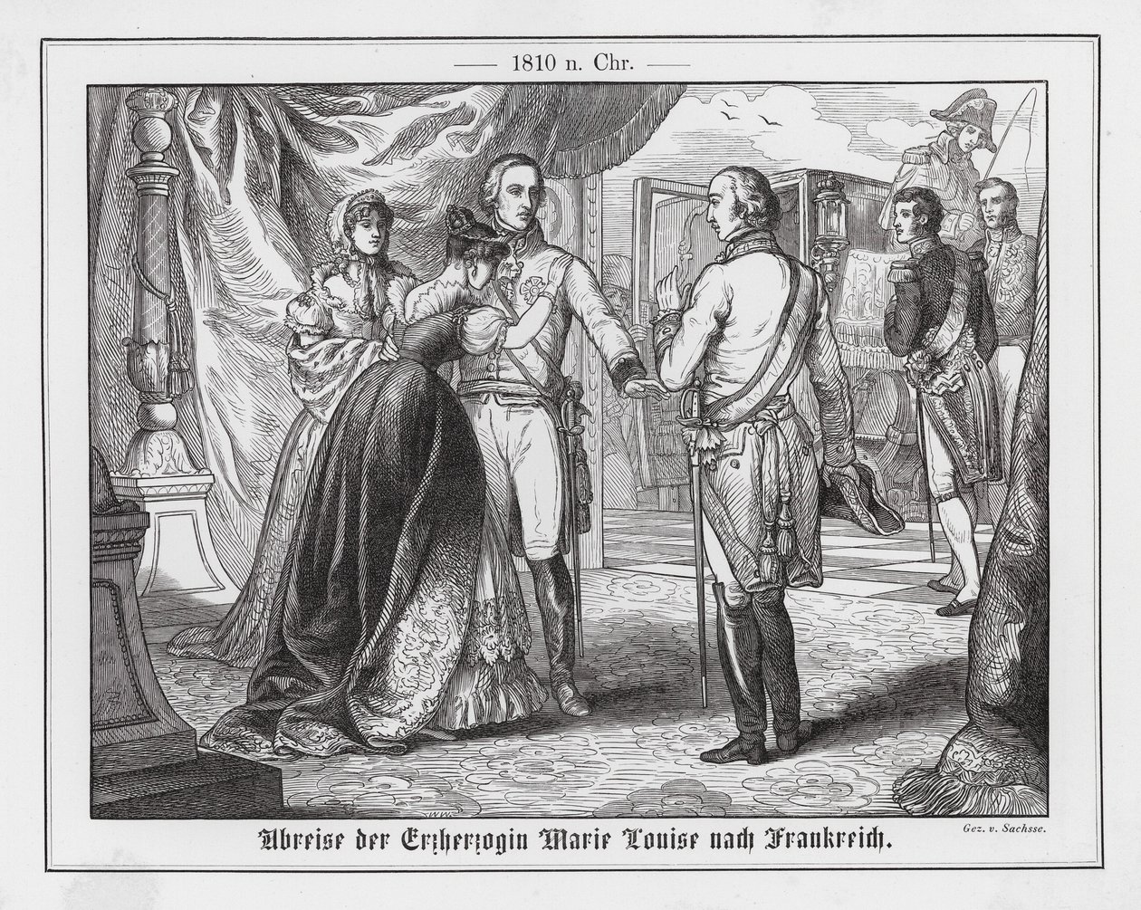 Abreise der Erzherzogin Marie Louise von Österreich nach Frankreich von Emil Eugen Sachsse