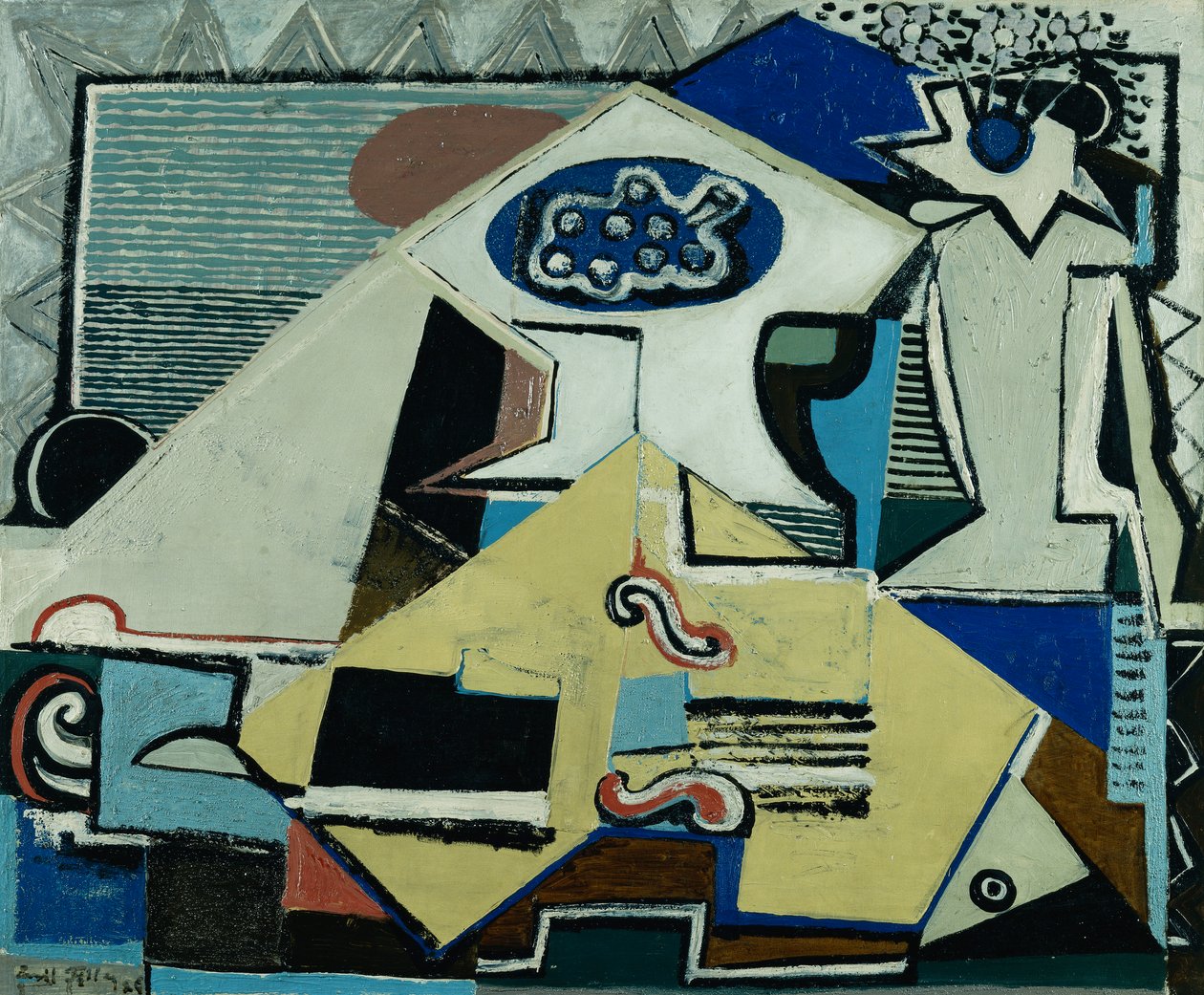 Stillleben Cello; Nature Morte au Violoncelle von Emil Filla
