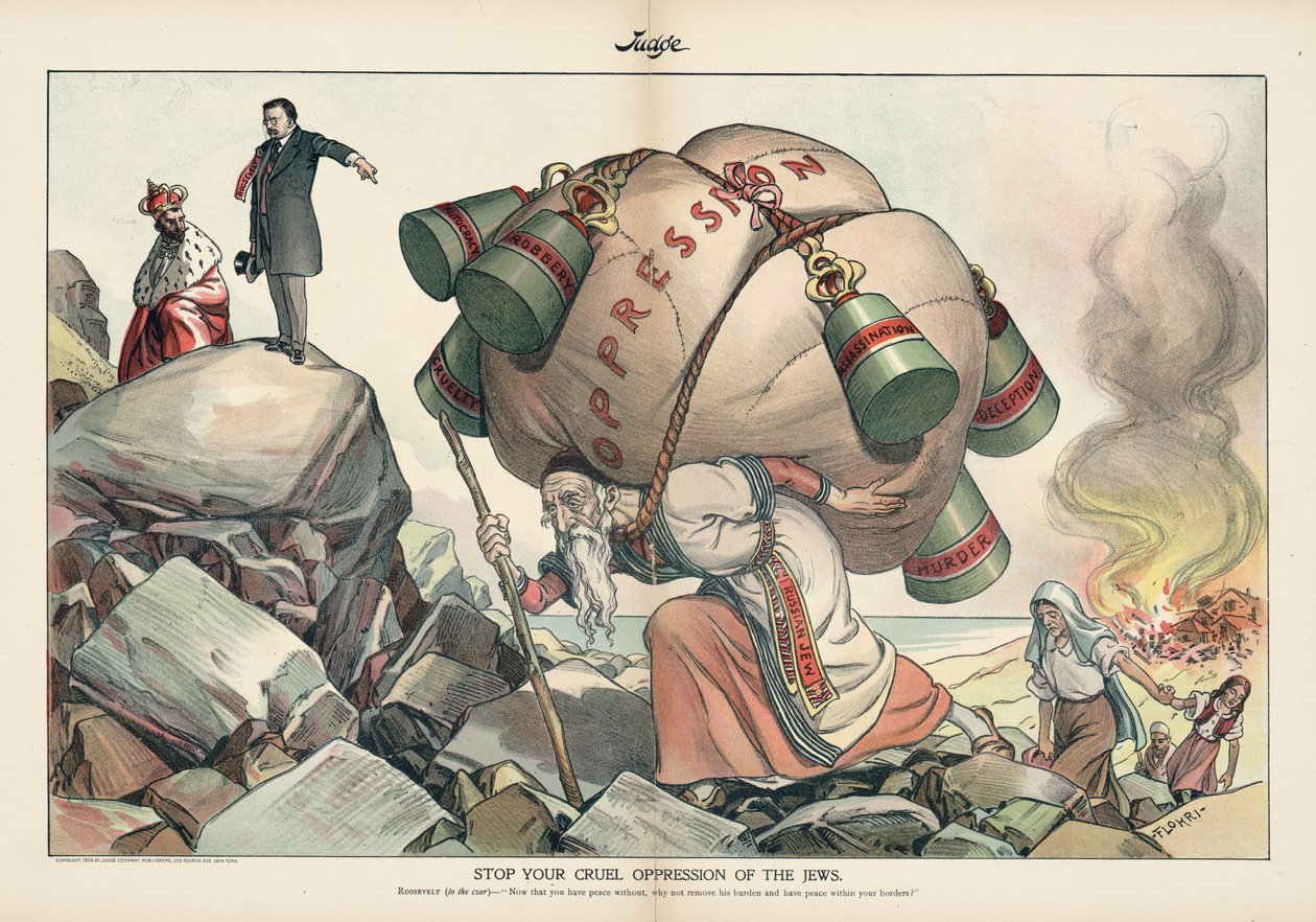 Stoppt eure grausame Unterdrückung der Juden, Judge-Magazin vom September 1905 von Emil Flohri