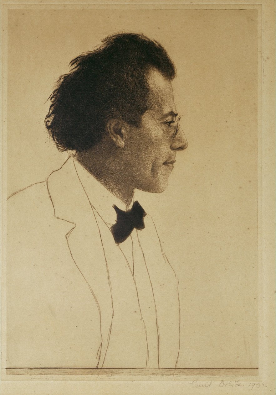 Gustav Mahler, Komponist und Dirigent von Emil Orlik
