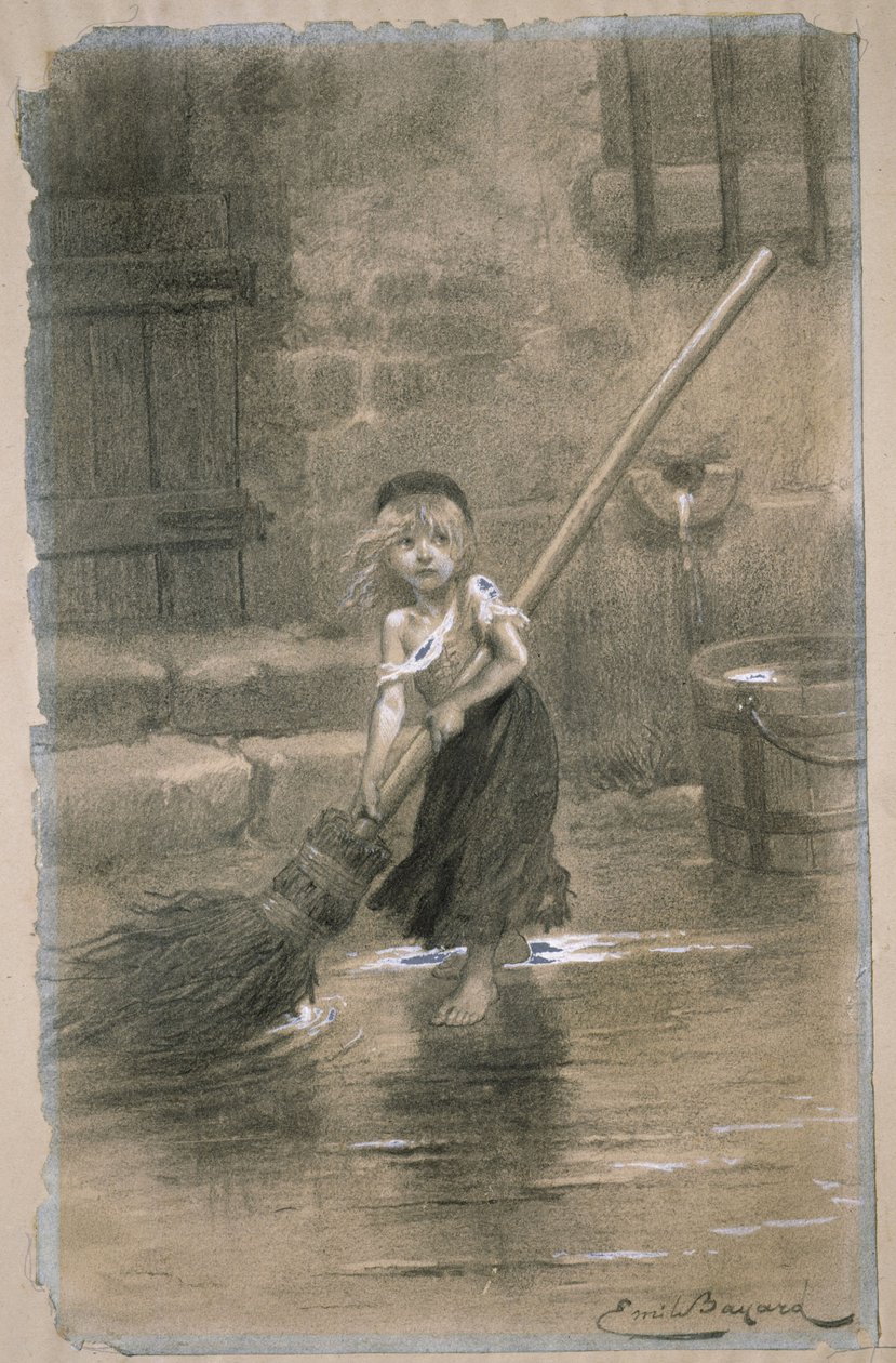 Cosette. Illustration aus Les Misérables von Victor Hugo, 1862 von Emile Antoine Bayard