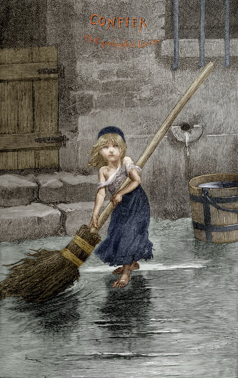 Cosette, Illustration aus "Les Miserables" von Victor Hugo, 1862 von Emile Antoine Bayard