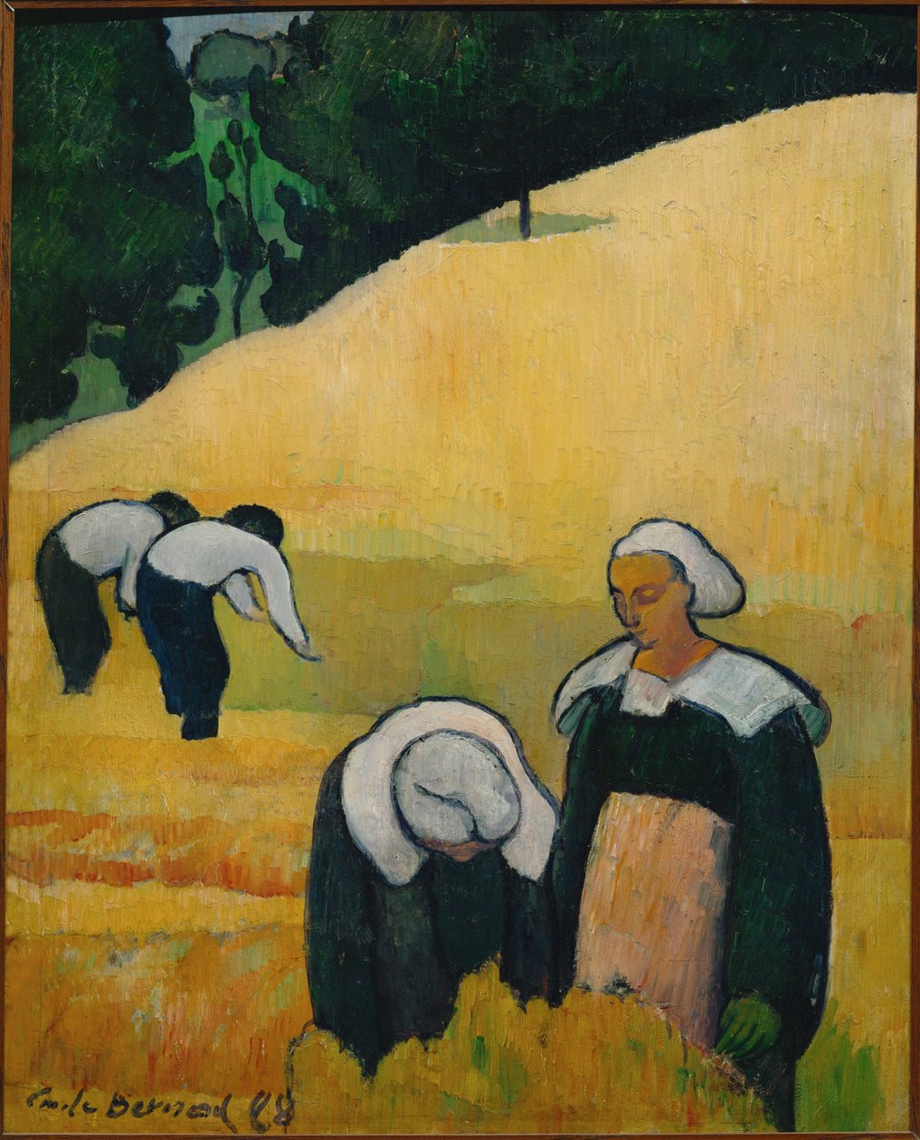 Die Ernte oder bretonische Landschaft von Emile Bernard