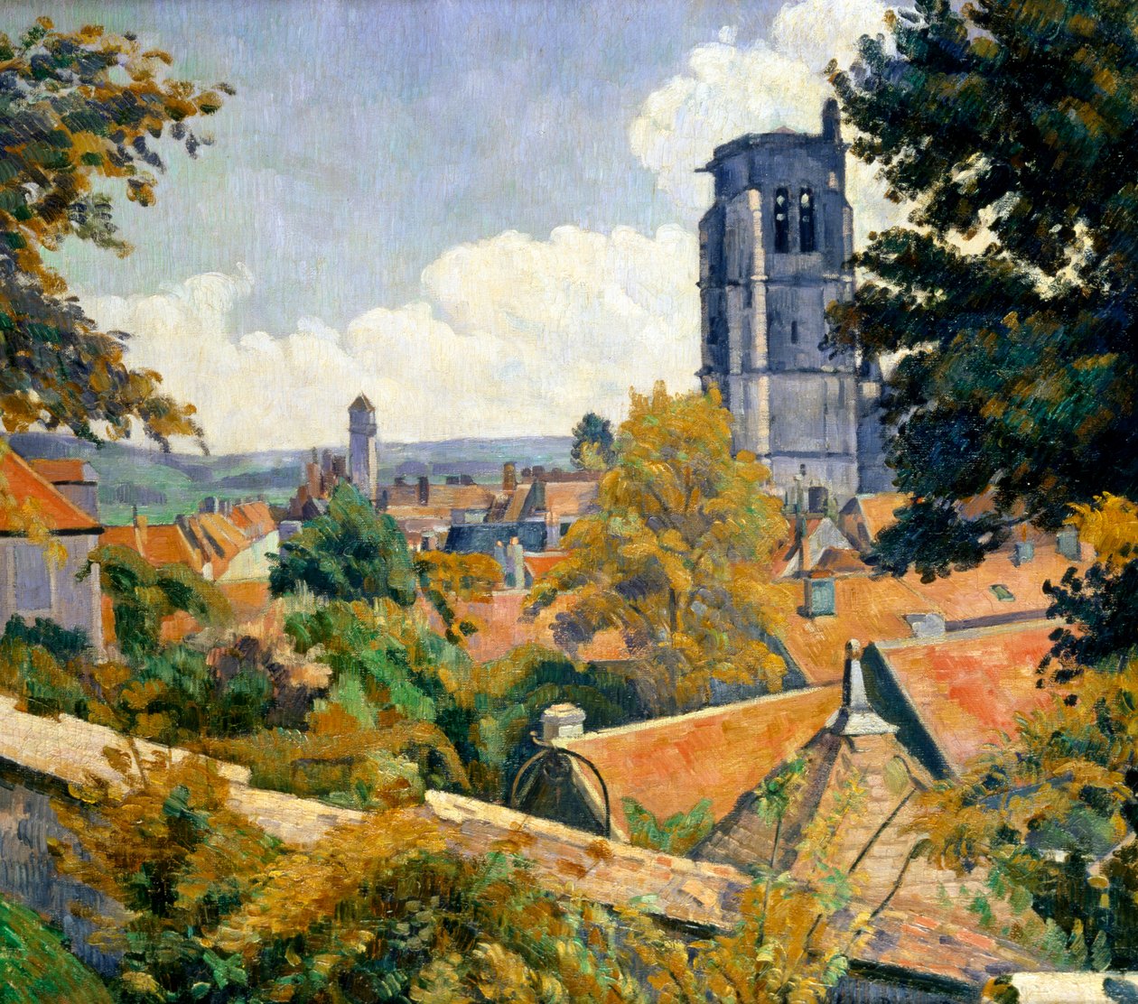 Blick auf Tonnerre mit der Kirche Notre Dame von Emile Bernard