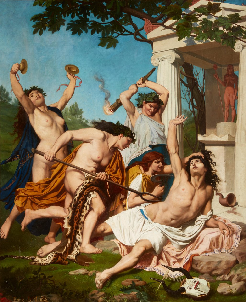 Der Tod des Orpheus, von Emile Jean Baptiste Philippe Bin von Emile Bin