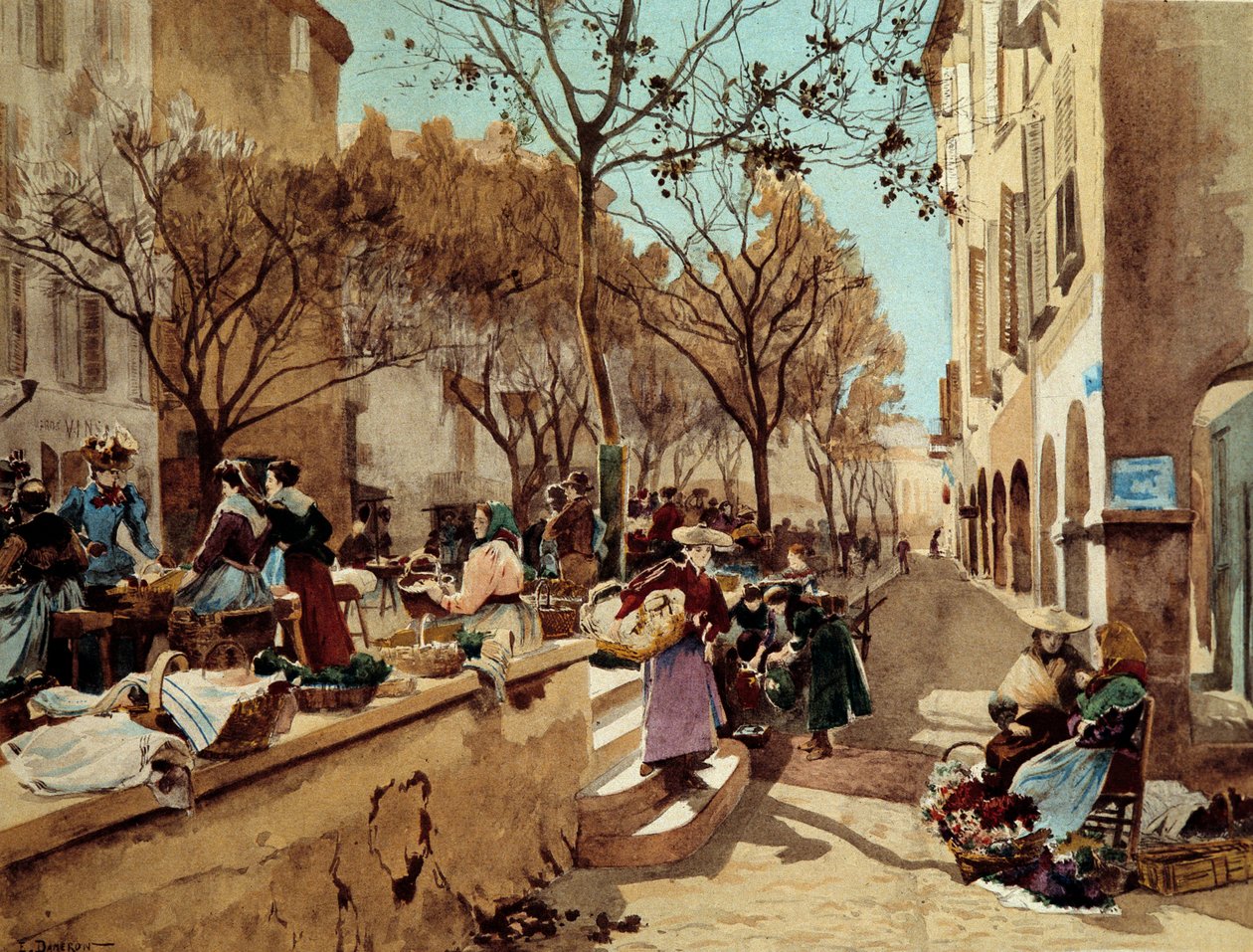 Ein Tag des Spaziergangs in der Provence im 19. Jahrhundert von Emile Charles Dameron