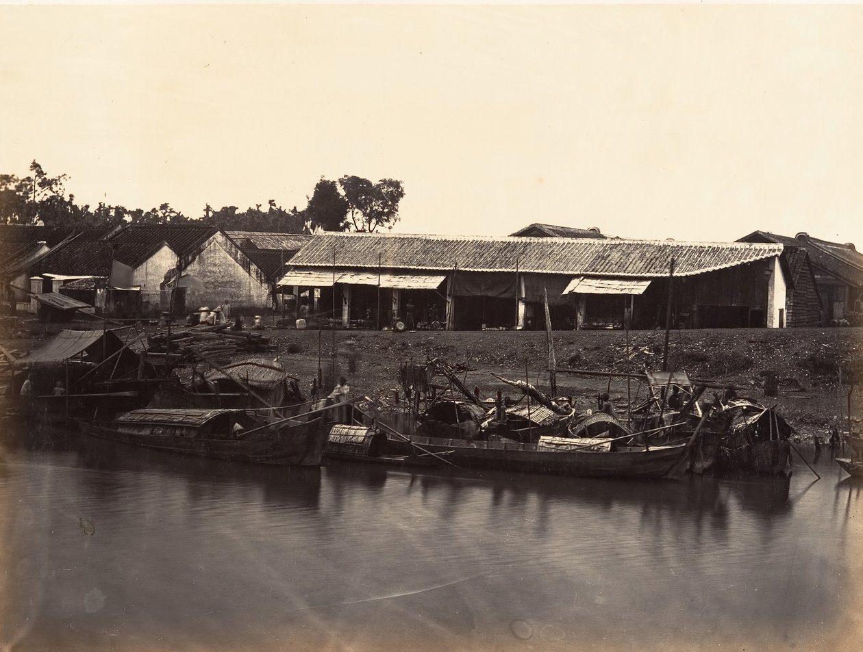 Vue de la Ville Chinoise Cholen Feuille Nr. 2, Saigon, Cochinchina, 1866 von Emile Gsell
