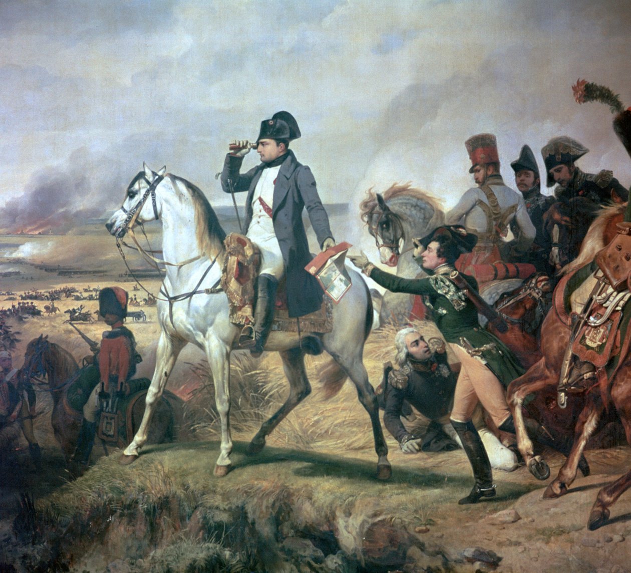 Napoleon in der Schlacht von Wagram von Emile Jean Horace Vernet
