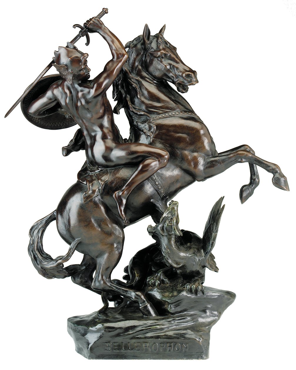 Bellerophon tötet die Chimäre von Emile Louis (after) Picault
