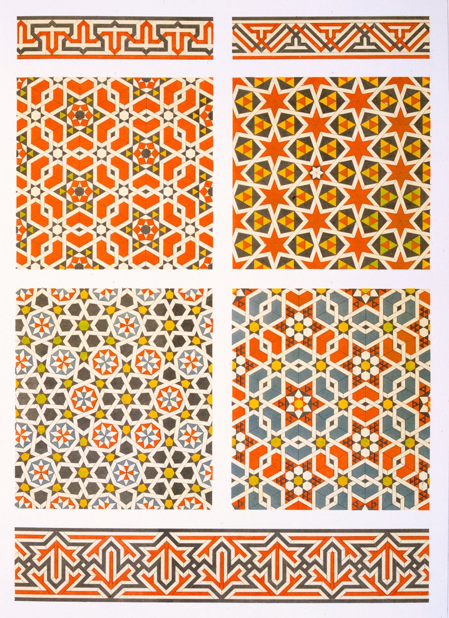 Kairo: Geometrische Wanddekoration, 15. und 16. Jahrhundert von Emile Prisse d