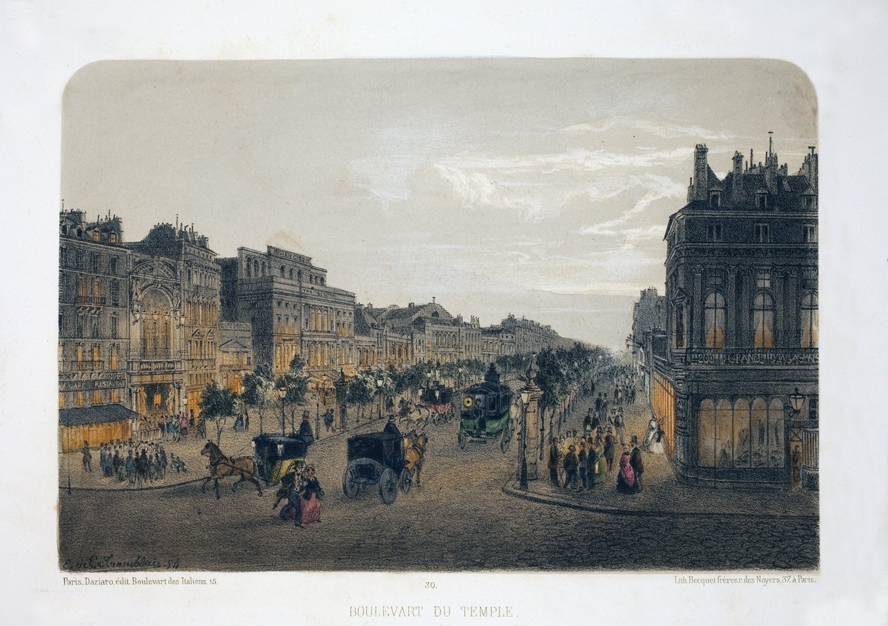 Boulevard du Temple, Paris von Emile de la Tramblais