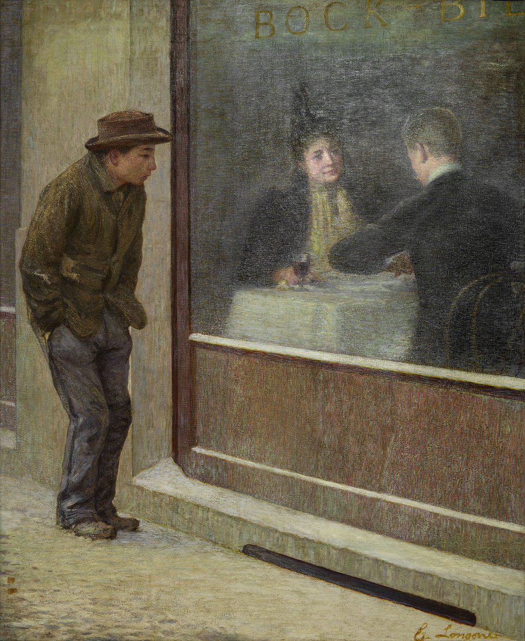 Reflexionen eines hungrigen Mannes oder soziale Kontraste, 1894 von Emilio Longoni