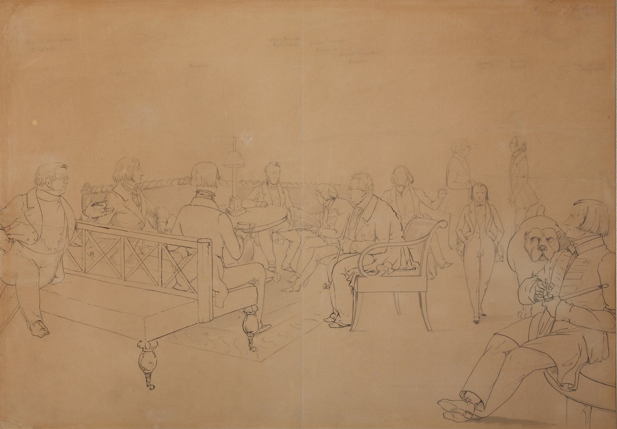 Der Salon von Avdotya Petrovna Yelagina, 1840er Jahre von Emmanuil Alexandrovich Dmitriev Mamonov