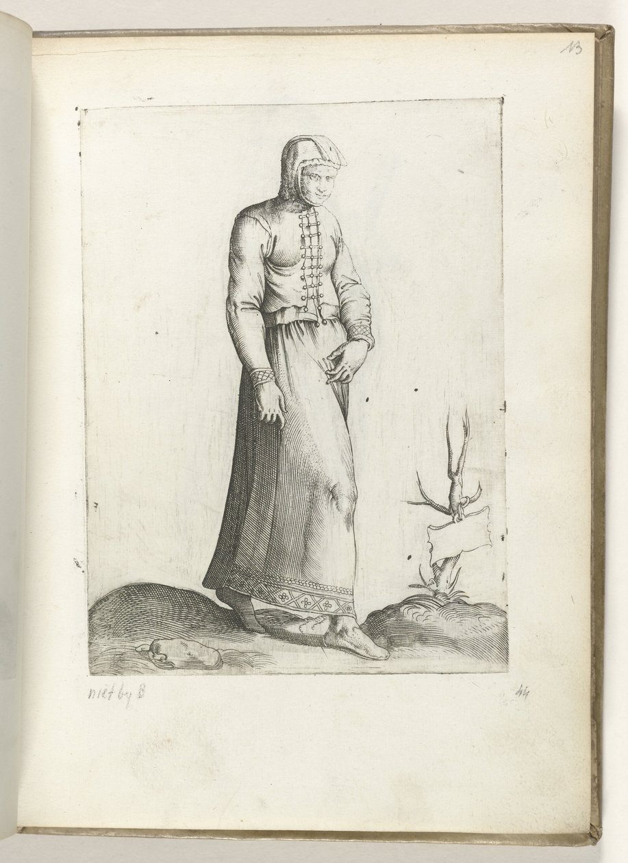 Eine Frau aus Spanien, gekleidet nach der Mode um 1550 von Enea Vico