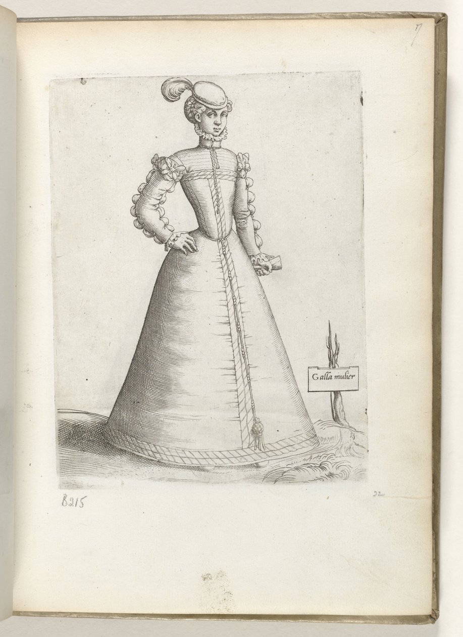 Eine verheiratete Frau aus Frankreich, gekleidet nach der Mode von ca. 1550 von Enea Vico