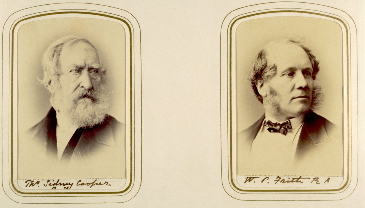 Porträts von Thomas Sidney Cooper und William Powell Frith (Sepia-Foto) von English Photographer