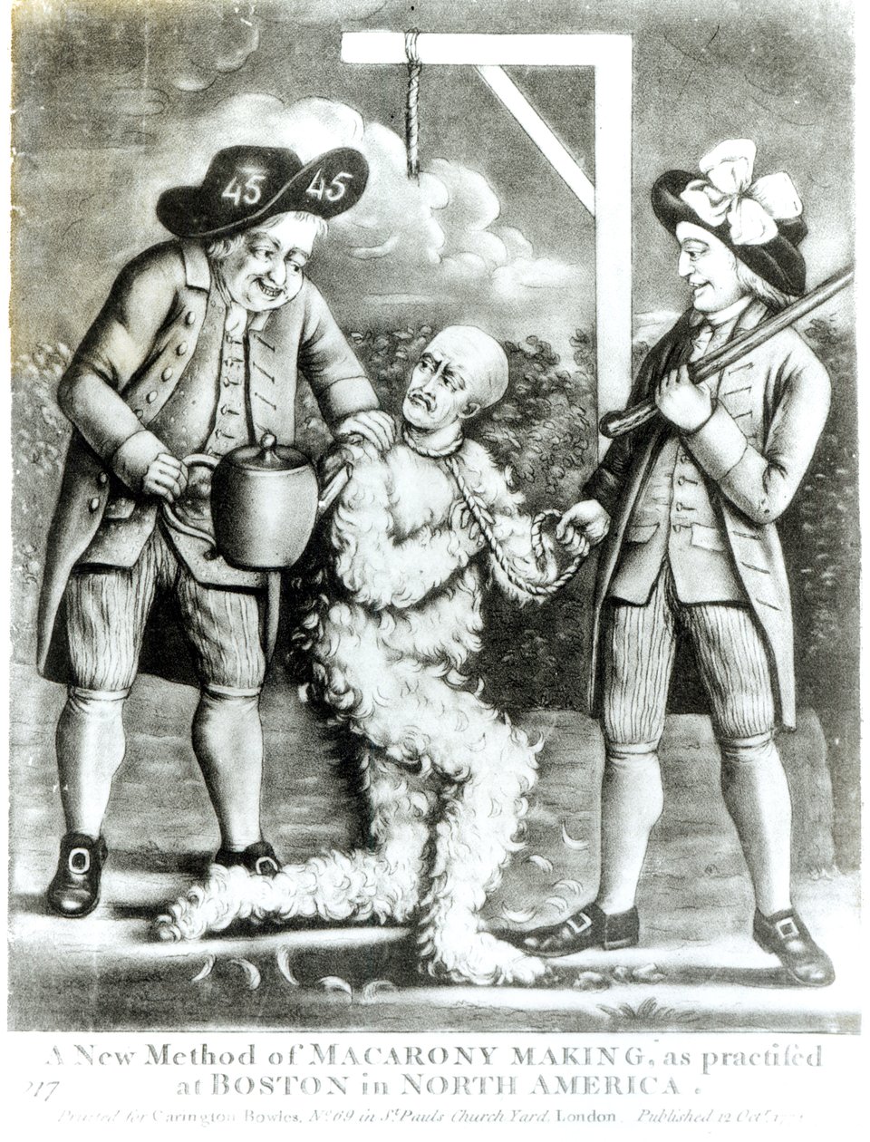 Eine neue Methode der Makkaroniherstellung, wie sie in Boston in Nordamerika praktiziert wird, 12. Oktober 1774 von English School