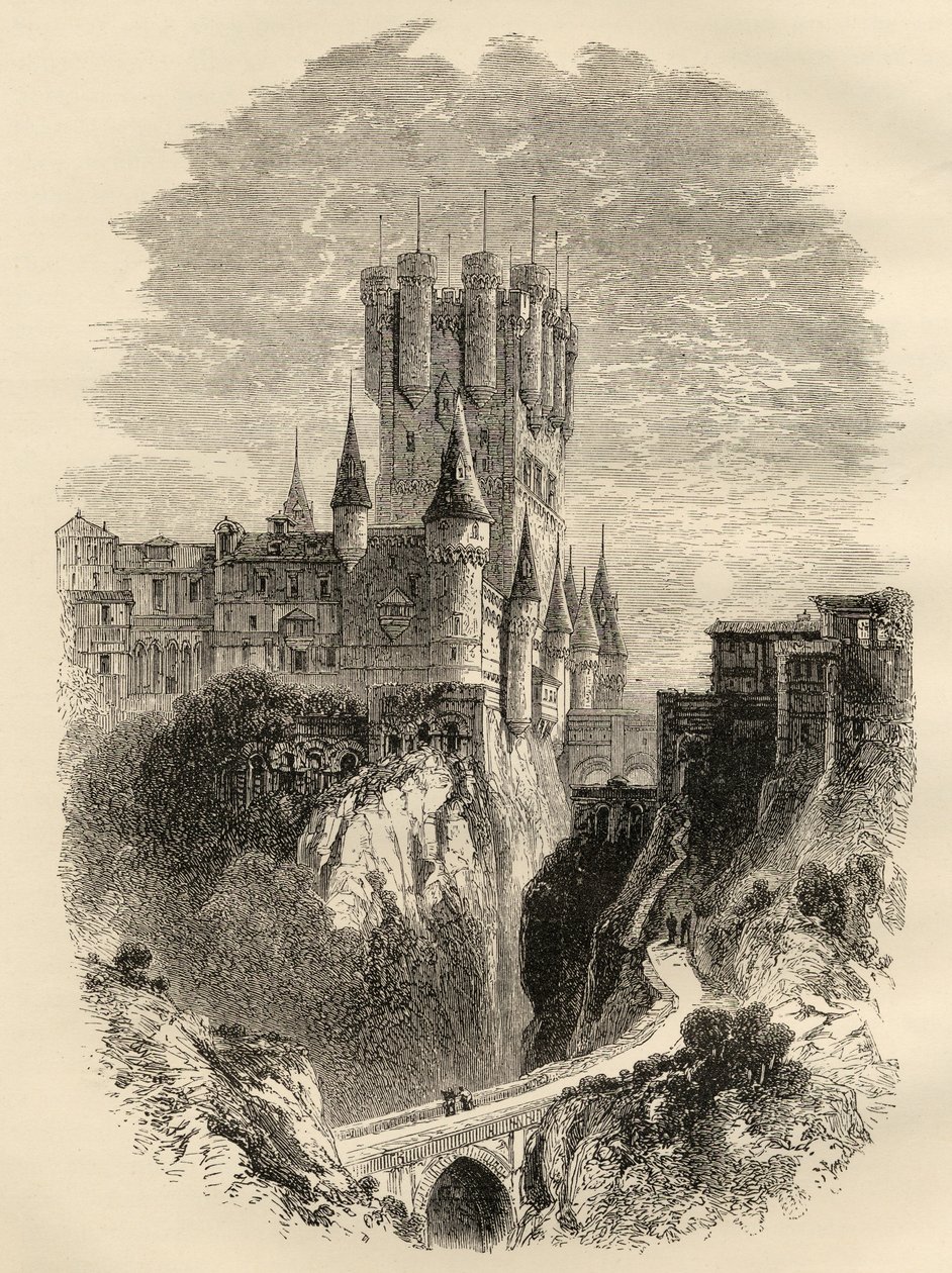 Alcazar in Segovia, Spanien vor dem Brand von 1862, Illustration aus 