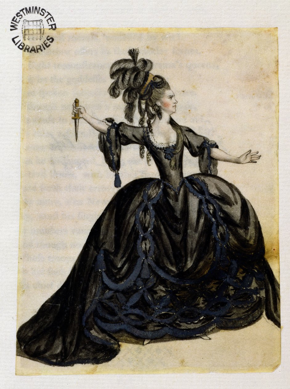 Eine Schauspielerin spielt Lady Macbeth von English School