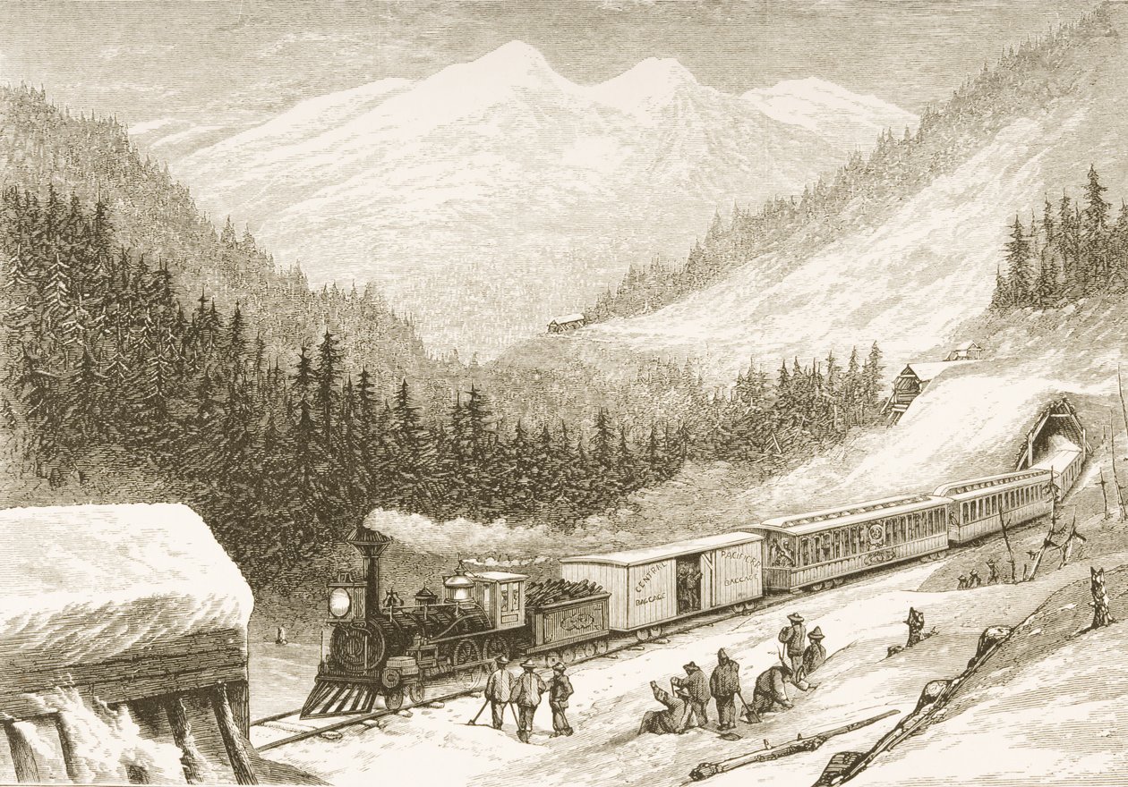 Postbeförderung über die Sierra Nevada im Jahr 1870, aus 
