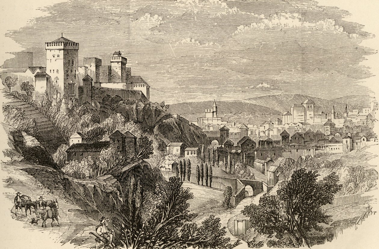 Granada und die Alhambra, Illustration aus 'Spanish Pictures' von Rev ...