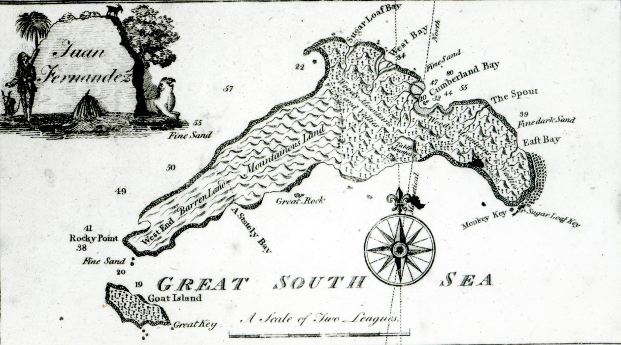 Karte der Südseeinsel, 1800 von English School