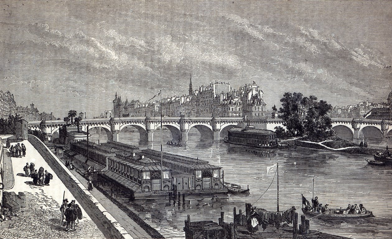 Modernes Paris: Die Pont Neuf, 1845 von English School