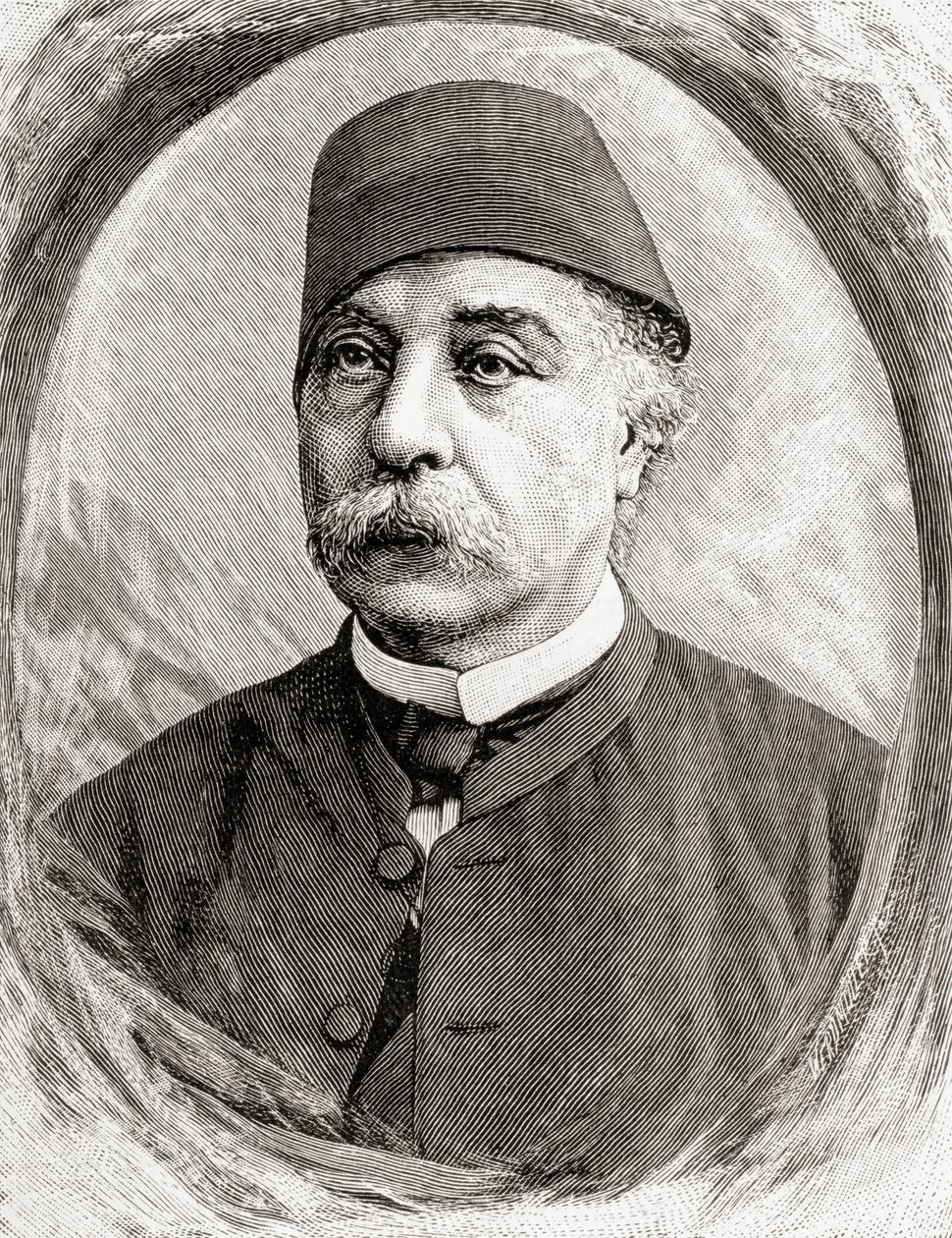 Nubar Pascha, 1890 (Holzstich) von English School