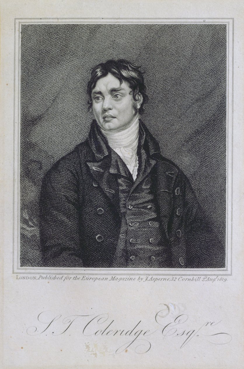 Porträt von Samuel Taylor Coleridge (1772-1834), veröffentlicht 1819 von English School
