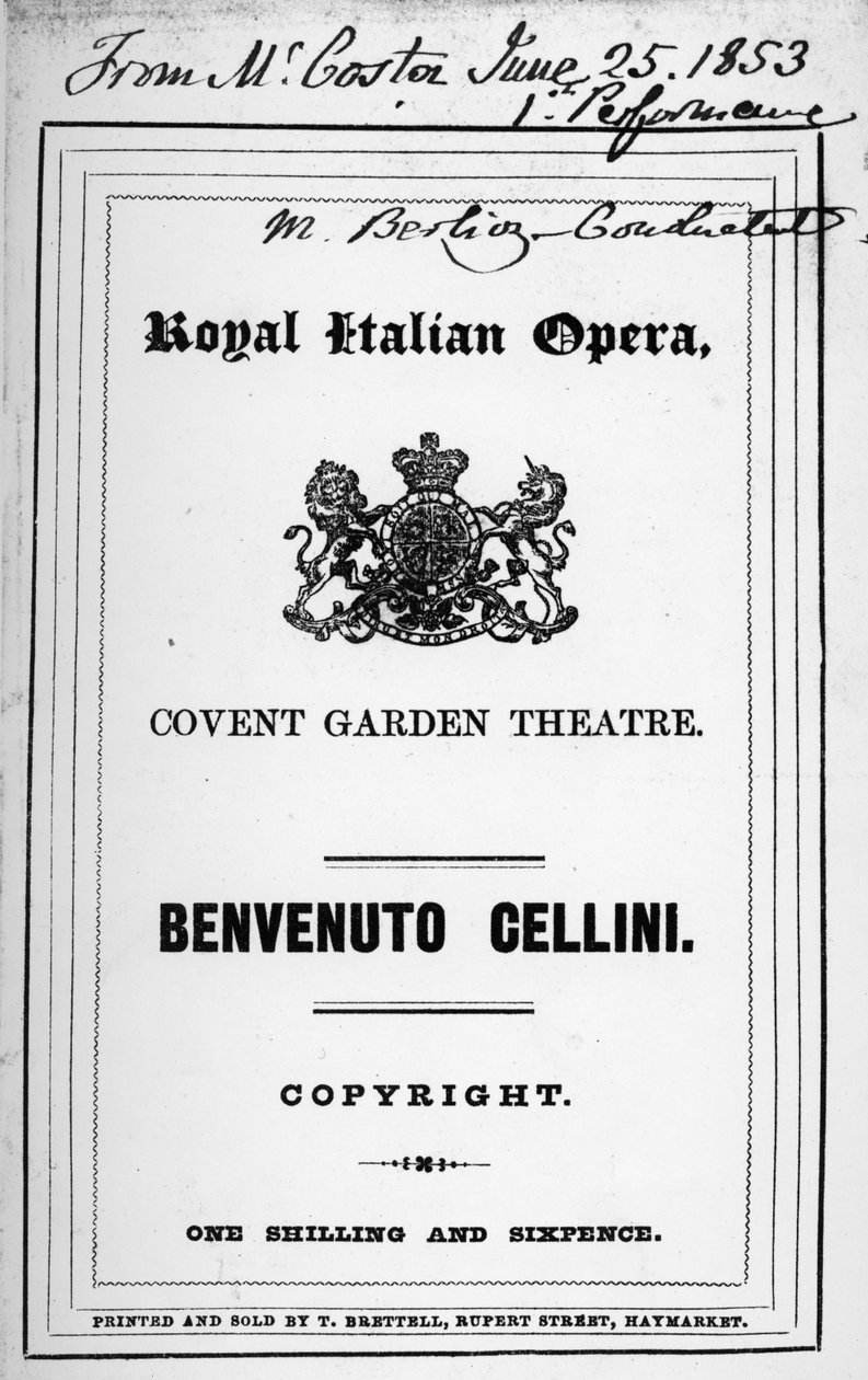 Programm für die Oper 