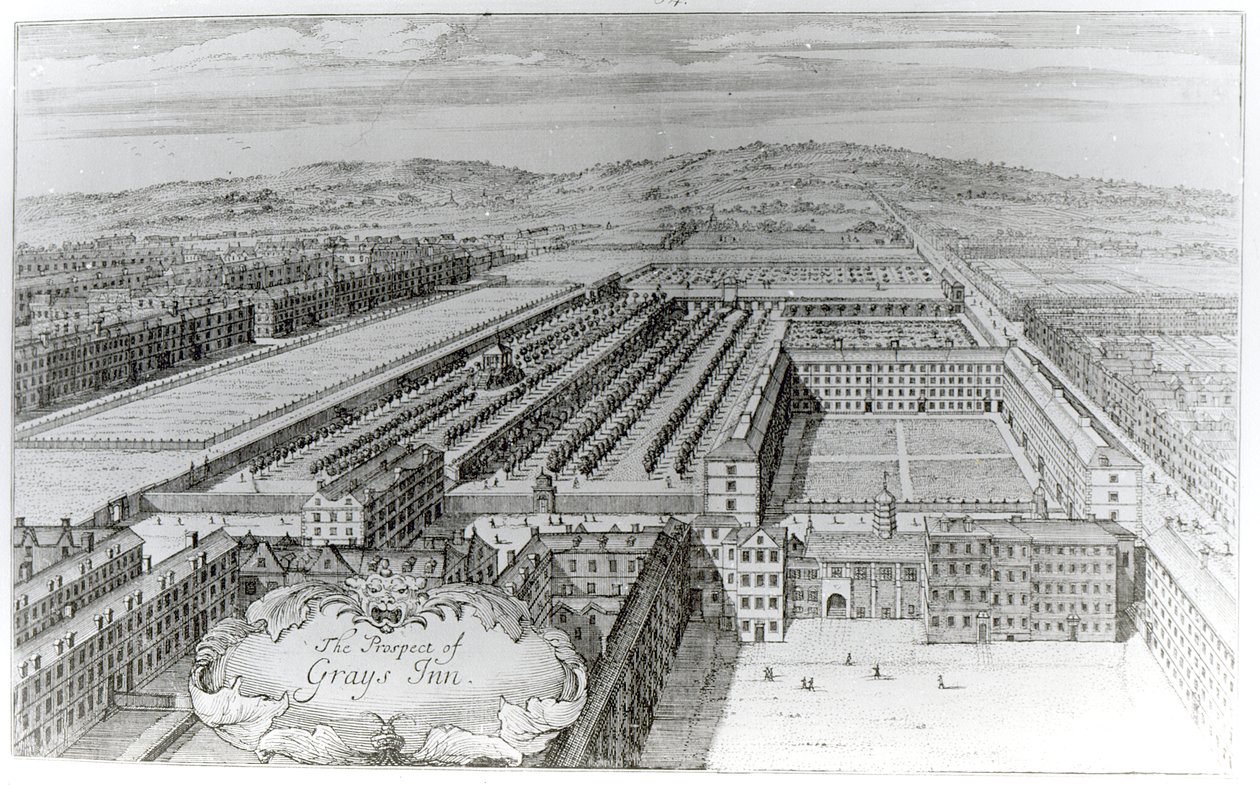 Die Aussicht auf Grays Inn, 1720 von English School