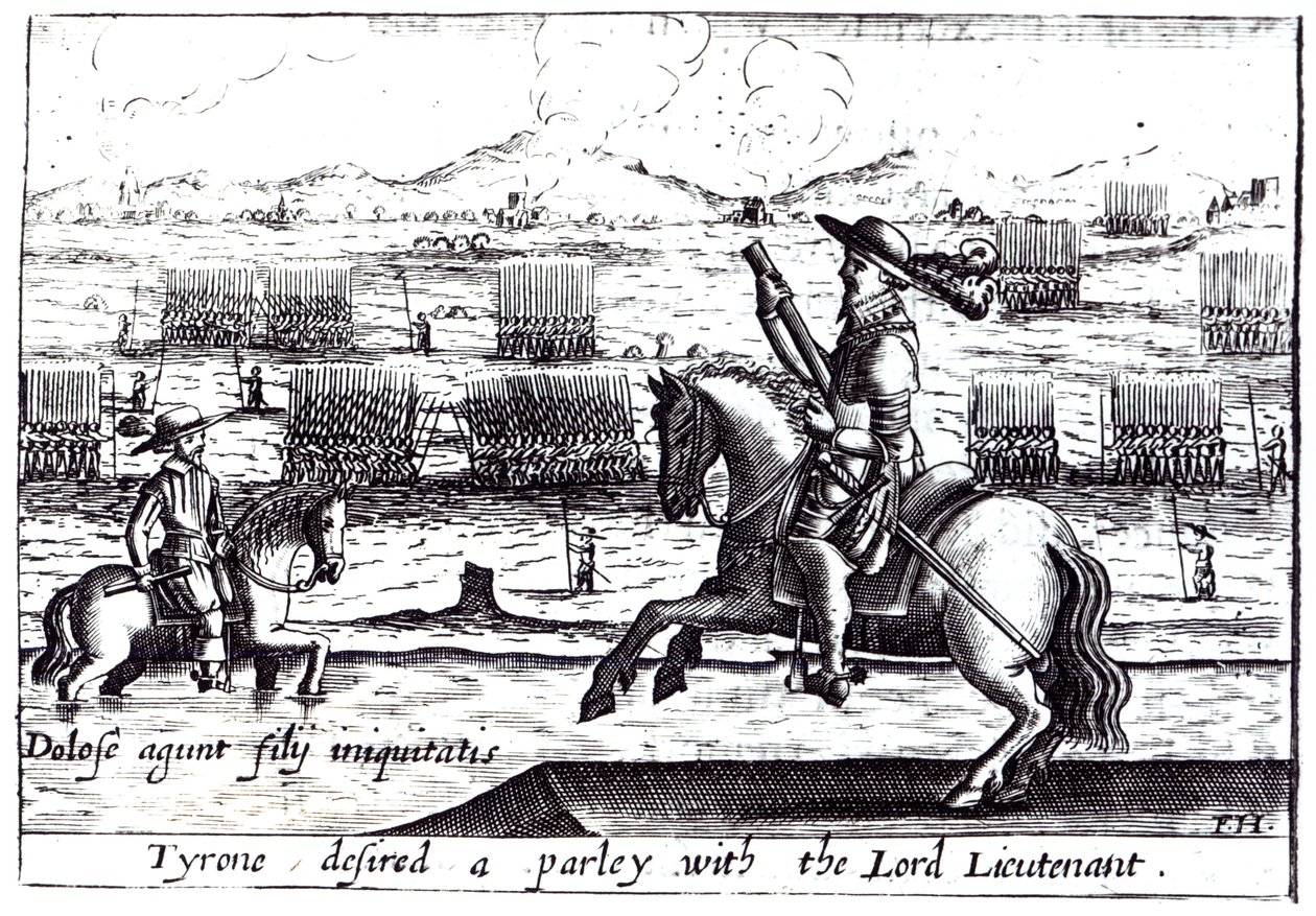 Tyrone wünschte eine Unterredung mit dem Lord Lieutenant in Kinsale, 1601 von English School