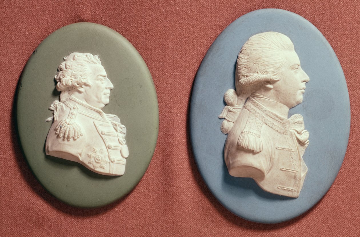 Wedgwood-Medaillons von Georg IV. (1762-1830) als Prinz von Wales und 1. Viscount Duncombe, frühes 19. Jahrhundert von English School