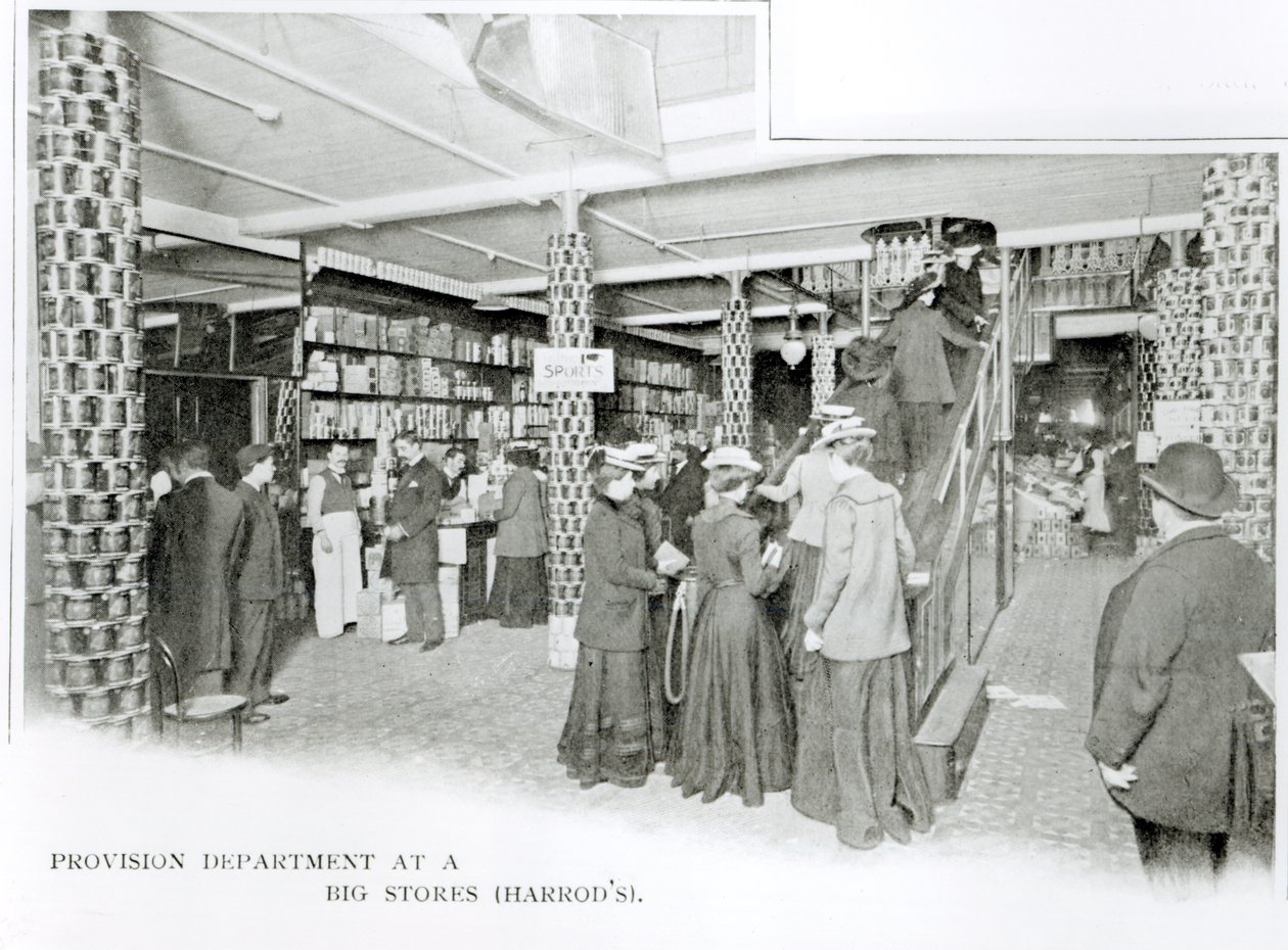 Harrods Lebensmittelabteilung, ca. 1901 von English Photographer