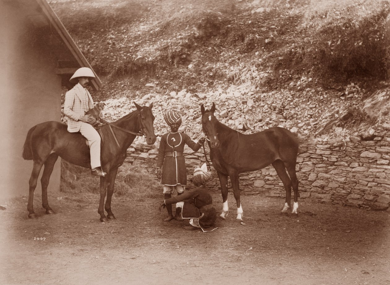 Pferde in Simla, Queen Mab und Gladys von English Photographer